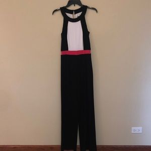 Vince Camuto black color block jumpsuit new sz xs